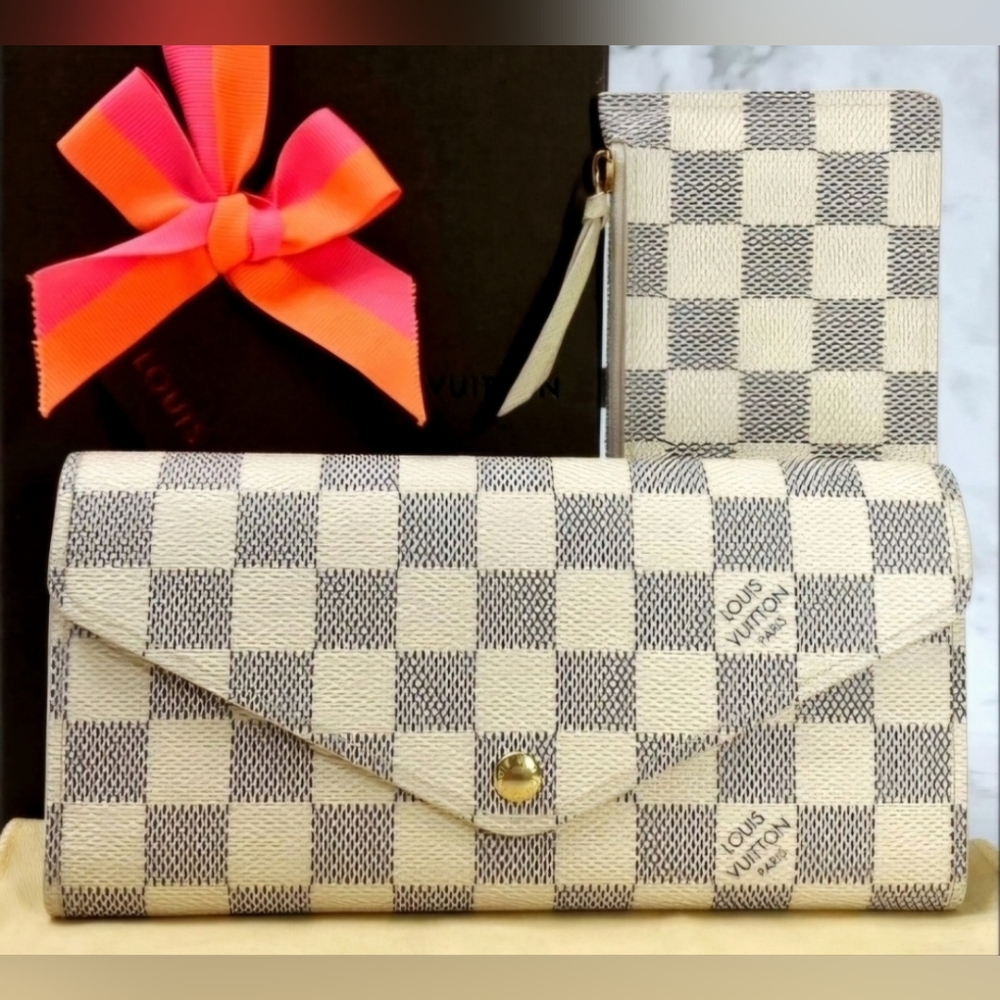 Louis Vuitton Damier Azur Portefeuille Josephine Trifold Long Wallet With Pouch - Picture 11 of 11